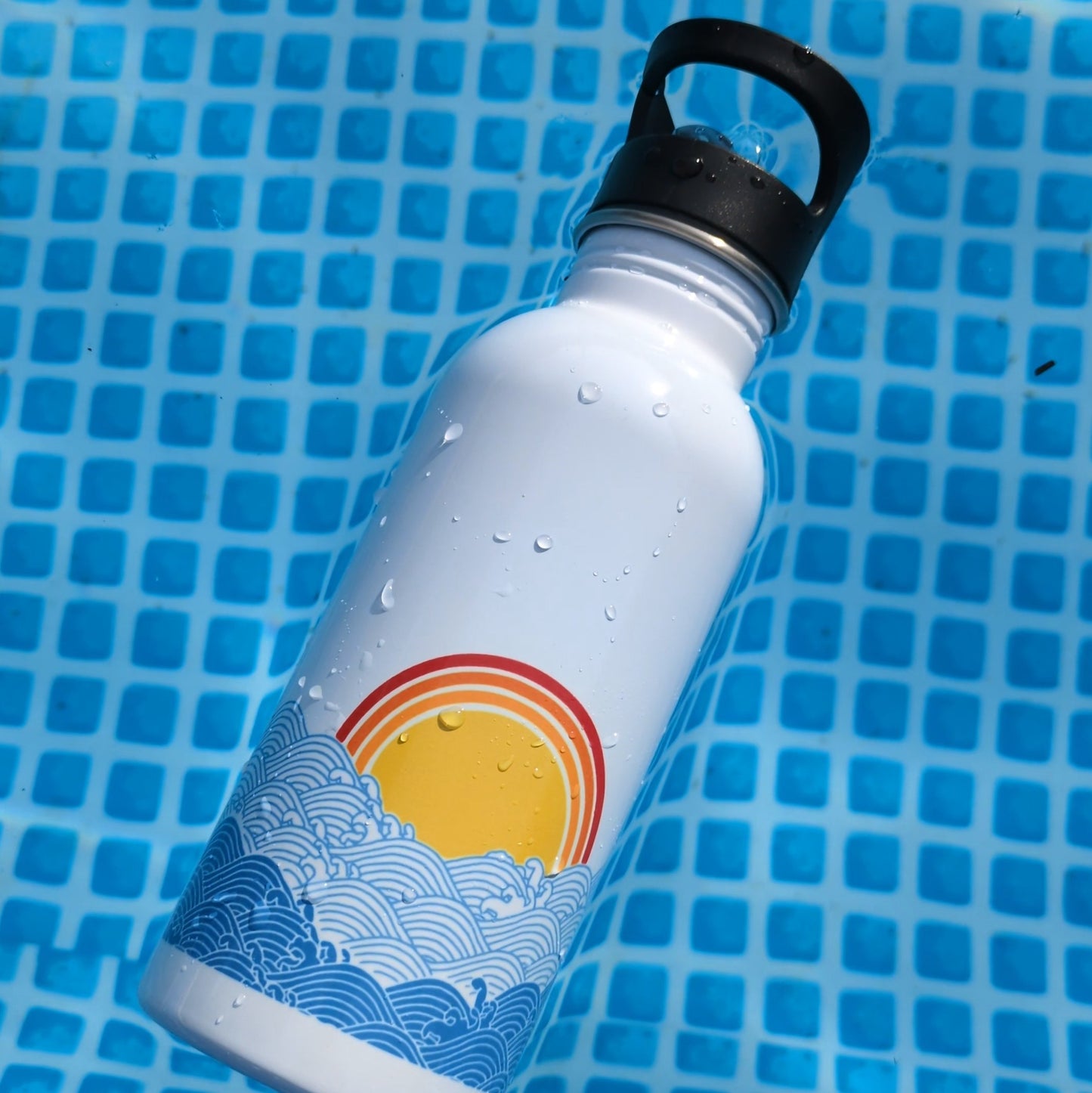 "Sunsets and Sea dips" Water bottle