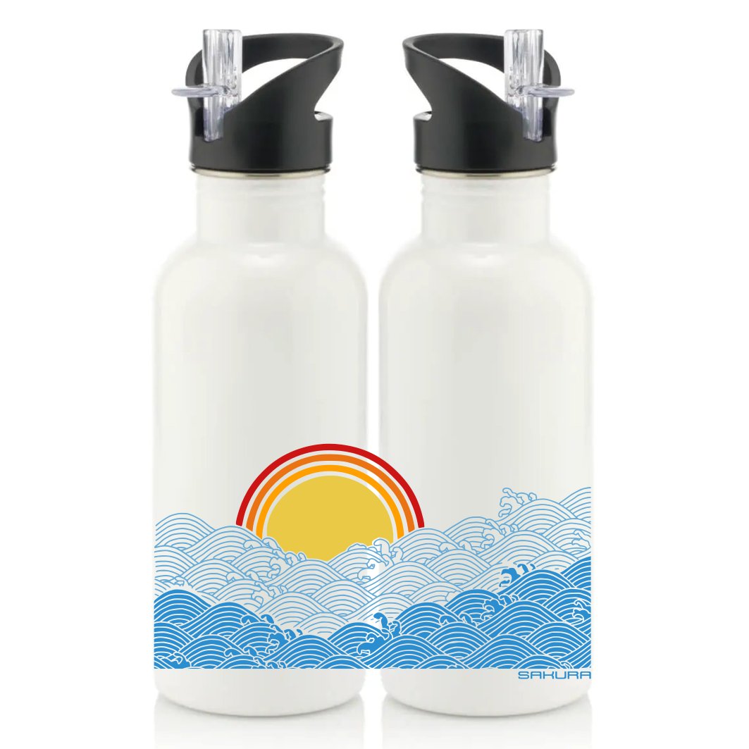 "Sunsets and Sea dips" Water bottle