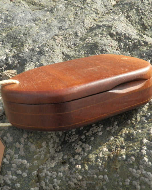 Mahogany wooden surf wax box