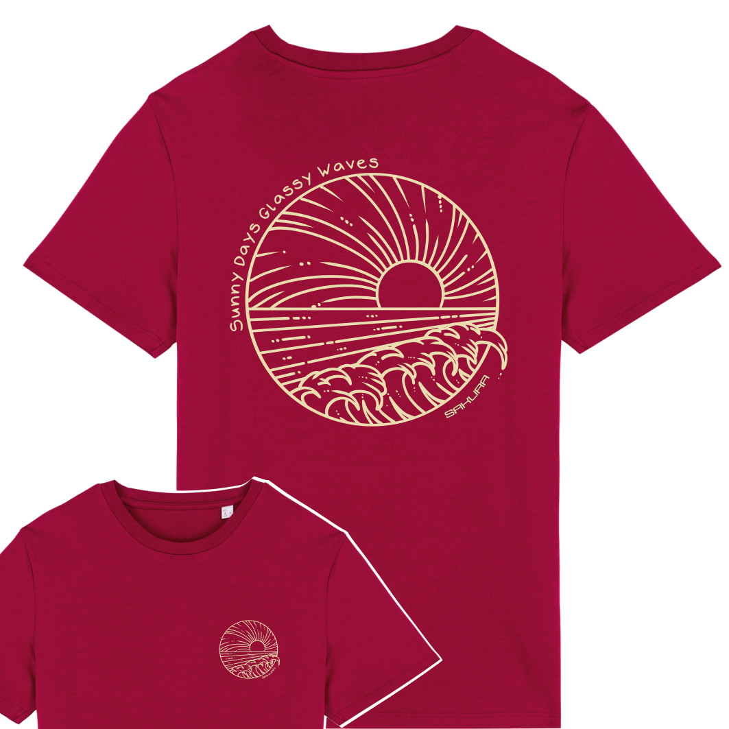 Organic "Sunny Days" Burgundy Tee